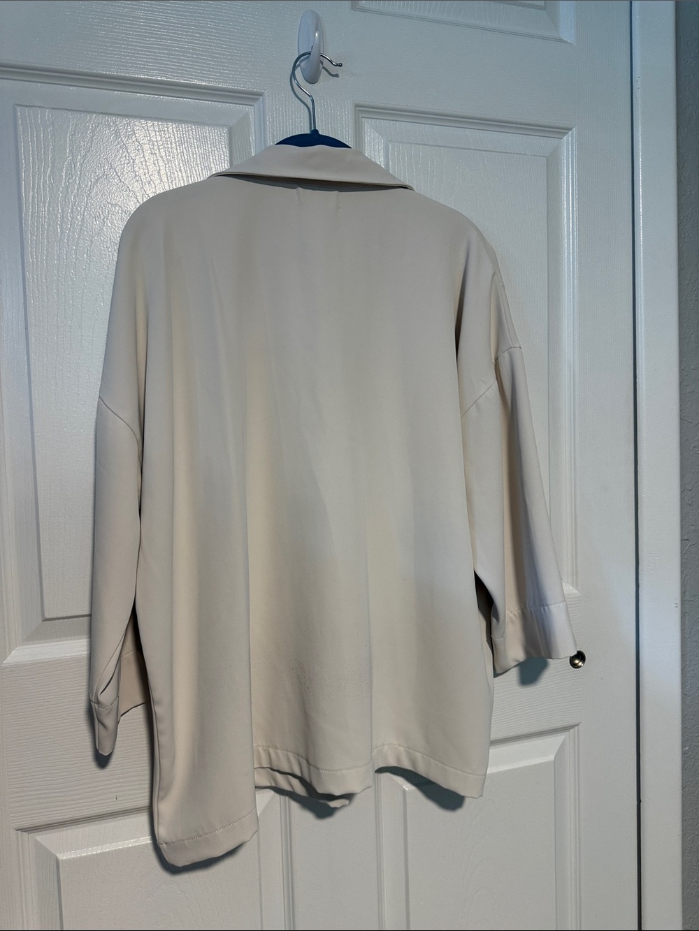 Melloday Neutral Cream Collared Blouse XL - Picture 4 of 4